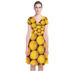 Lemons 2 Short Sleeve Front Wrap Dress by trendistuff