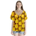 LEMONS 2 V-Neck Flutter Sleeve Top View1