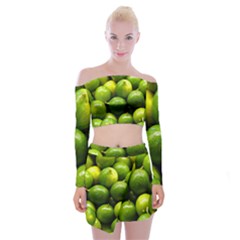 Limes 1 Off Shoulder Top With Mini Skirt Set by trendistuff