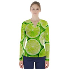 Limes 3 V-neck Long Sleeve Top by trendistuff