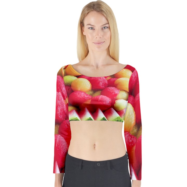 MELON BALLS Long Sleeve Crop Top