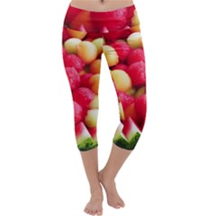 Melon Balls Capri Yoga Leggings by trendistuff