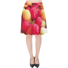 Melon Balls Velvet High Waist Skirt by trendistuff