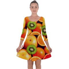 Mixed Fruit 1 Quarter Sleeve Skater Dress