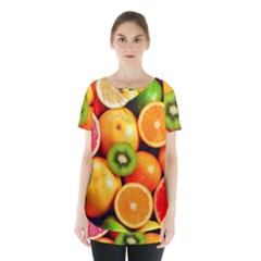 Mixed Fruit 1 Skirt Hem Sports Top by trendistuff