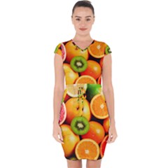 Mixed Fruit 1 Capsleeve Drawstring Dress  by trendistuff