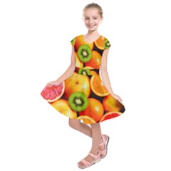 Mixed Fruit 1 Kids  Short Sleeve Dress by trendistuff