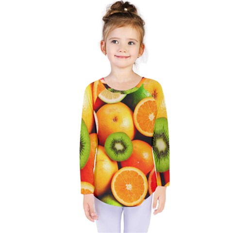 Mixed Fruit 1 Kids  Long Sleeve Tee by trendistuff