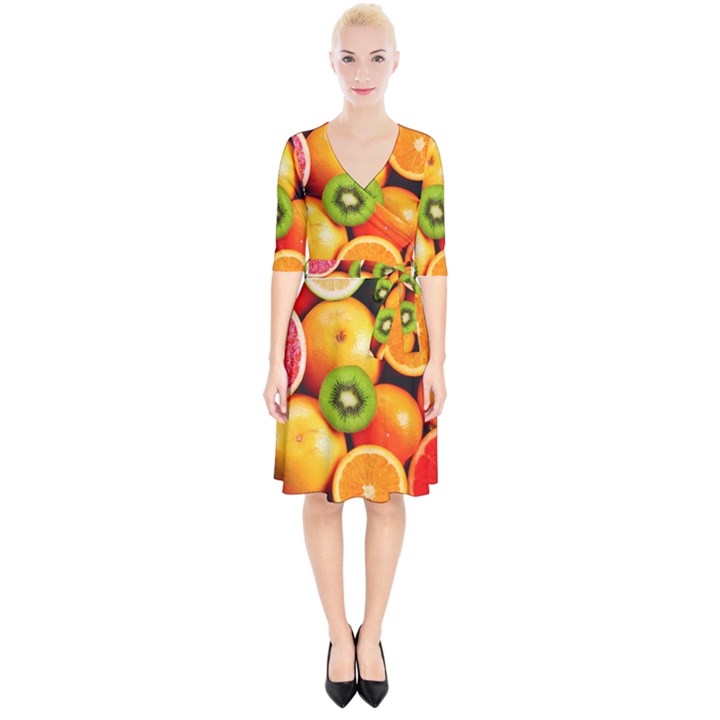 MIXED FRUIT 1 Wrap Up Cocktail Dress