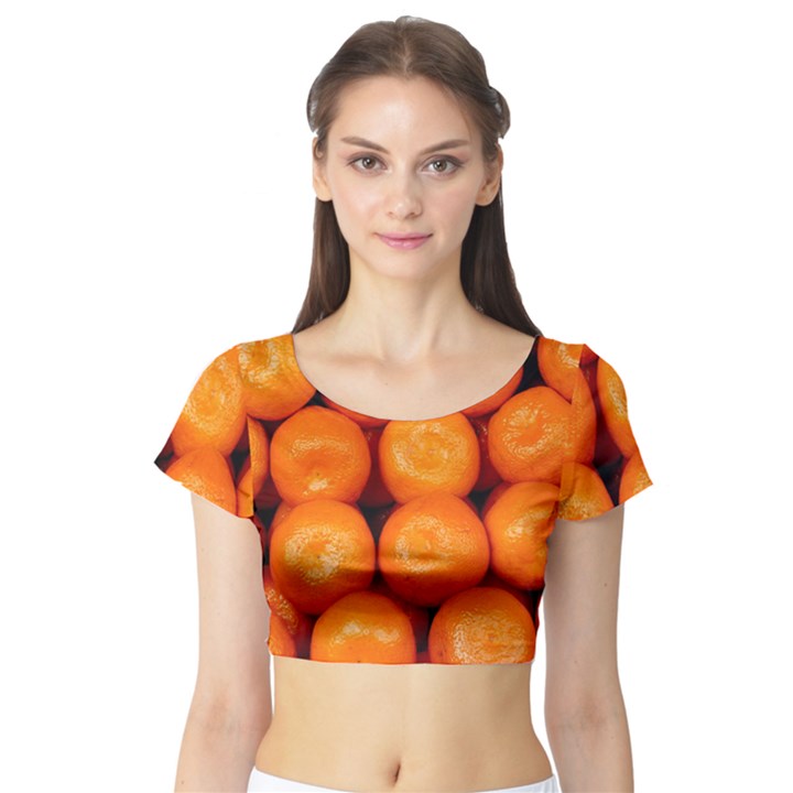 ORANGES 1 Short Sleeve Crop Top