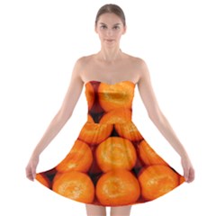 Oranges 1 Strapless Bra Top Dress by trendistuff