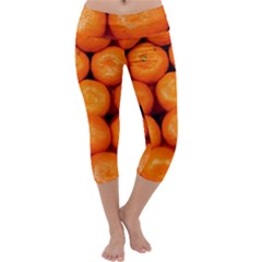 Oranges 1 Capri Yoga Leggings by trendistuff