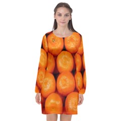 Oranges 1 Long Sleeve Chiffon Shift Dress  by trendistuff