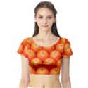 ORANGES 2 Short Sleeve Crop Top View1