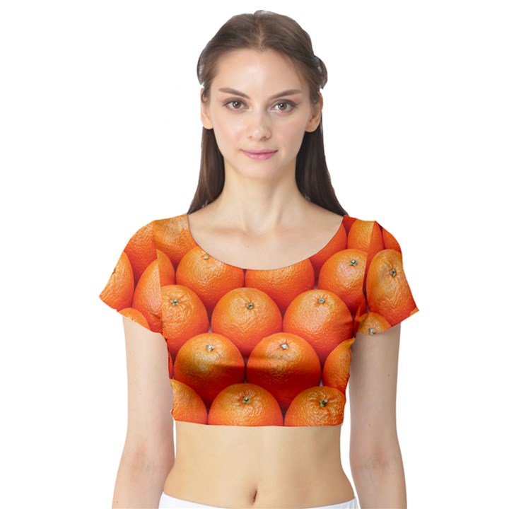 ORANGES 2 Short Sleeve Crop Top