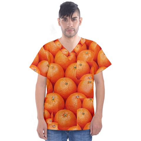 Oranges 2 Men s V-neck Scrub Top by trendistuff