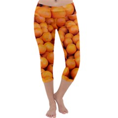 Oranges 3 Capri Yoga Leggings by trendistuff