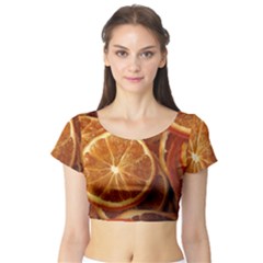 Oranges 5 Short Sleeve Crop Top by trendistuff