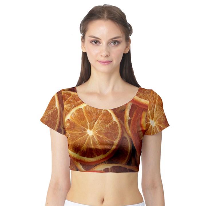 ORANGES 5 Short Sleeve Crop Top