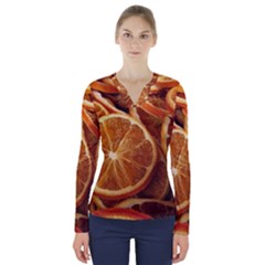 Oranges 5 V-neck Long Sleeve Top by trendistuff