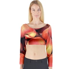 Peaches 1 Long Sleeve Crop Top by trendistuff