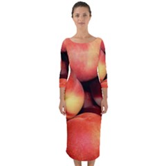 Peaches 1 Quarter Sleeve Midi Bodycon Dress by trendistuff