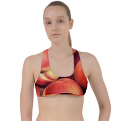 Peaches 1 Criss Cross Racerback Sports Bra by trendistuff