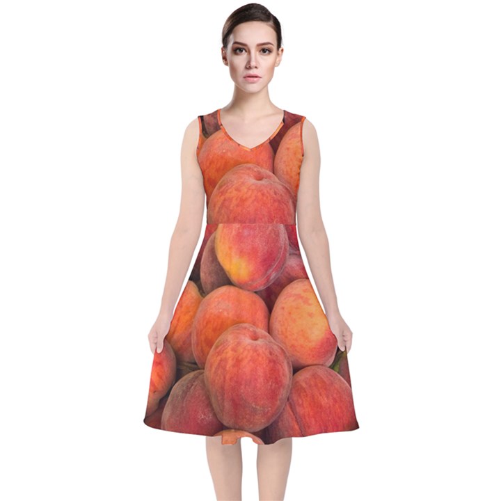 PEACHES 2 V-Neck Midi Sleeveless Dress 