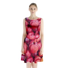 Plums 1 Sleeveless Waist Tie Chiffon Dress by trendistuff