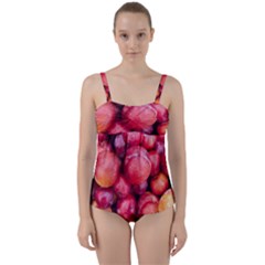 Plums 1 Twist Front Tankini Set by trendistuff