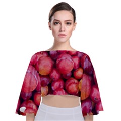 Plums 1 Tie Back Butterfly Sleeve Chiffon Top by trendistuff