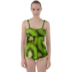 Kiwi 1 Twist Front Tankini Set by trendistuff