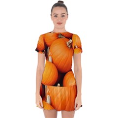 Pumpkins 1 Drop Hem Mini Chiffon Dress by trendistuff