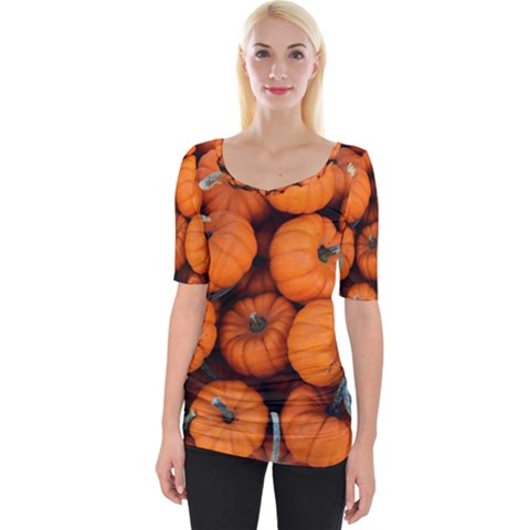 Pumpkins 2 Wide Neckline Tee by trendistuff