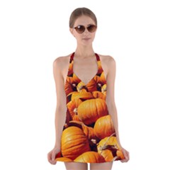 Pumpkins 3 Halter Dress Swimsuit  by trendistuff