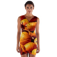 Pumpkins 3 Wrap Front Bodycon Dress by trendistuff