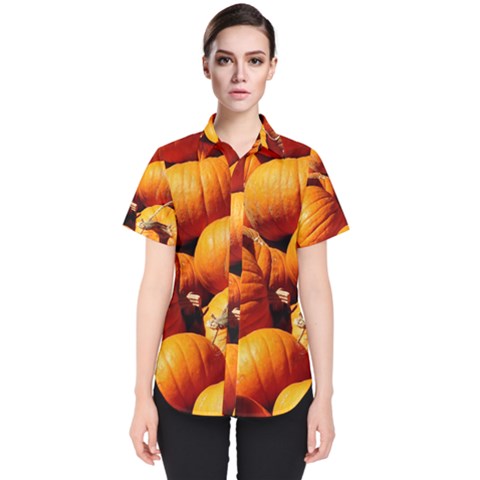 Pumpkins 3 Women s Short Sleeve Shirt by trendistuff