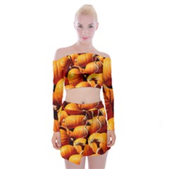 Pumpkins 3 Off Shoulder Top With Mini Skirt Set by trendistuff