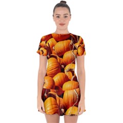 Pumpkins 3 Drop Hem Mini Chiffon Dress by trendistuff