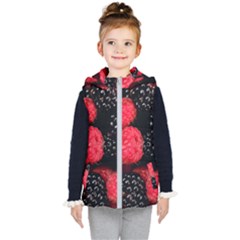 Raspberries 1 Kid s Hooded Puffer Vest by trendistuff