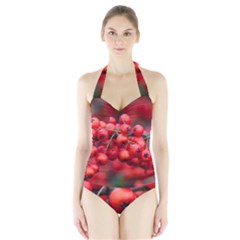 Red Berries 1 Halter Swimsuit by trendistuff