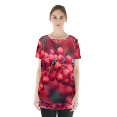 Red Berries 1 Skirt Hem Sports Top by trendistuff