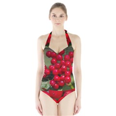 Red Berries 2 Halter Swimsuit by trendistuff