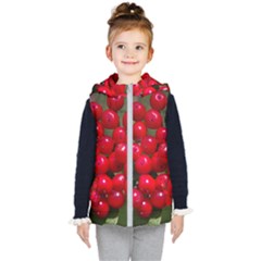 Red Berries 2 Kid s Hooded Puffer Vest by trendistuff