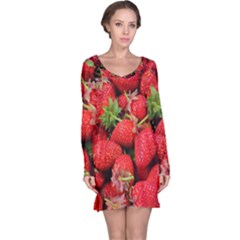 Strawberries 1 Long Sleeve Nightdress by trendistuff