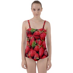 Strawberries 1 Twist Front Tankini Set by trendistuff