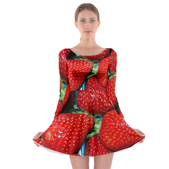 STRAWBERRIES 3 Long Sleeve Skater Dress