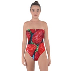 Strawberries 3 Tie Back One Piece Swimsuit by trendistuff