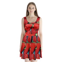 Strawberries 3 Split Back Mini Dress  by trendistuff