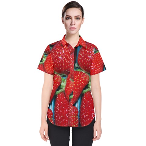 Strawberries 3 Women s Short Sleeve Shirt by trendistuff